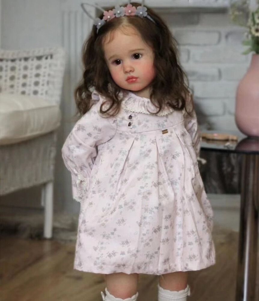32in Huge Reborn Baby Louisa Painted Kits Hand-Rooted Hair 32in Huge Reborn Baby Louisa Painted Kits Hand-Rooted Hair