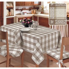 Copritavolo tovaglia jacquard cucina tirolese DAMA Biscotto 100% Cotone Made in 