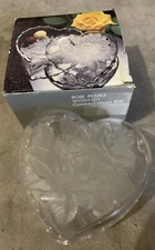 Home Beautiful Rose Pearls Glass Covered Heart Dish Box WY001/501 NIB