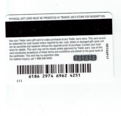 Trader Joe's Gift Card - Christmas Holidays - Ornament - No Value