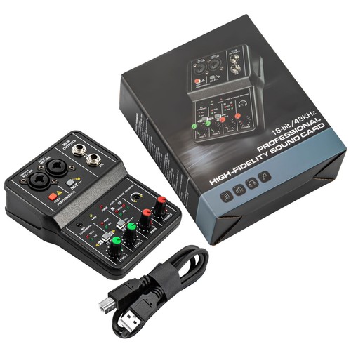 4/2 Channel Mini Audio Mixer Bluetooth USB DJ Console + Sound Card Studio Mixer - Picture 16 of 36