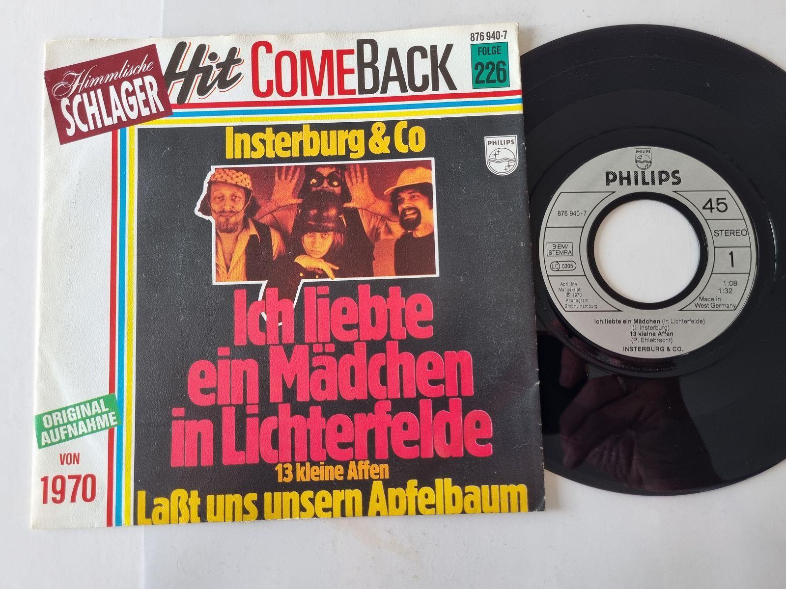 7"" Single Insterburg & Co. - Ich liebte ein Mädchen/ 13 kleine Affen Vinyl Germa