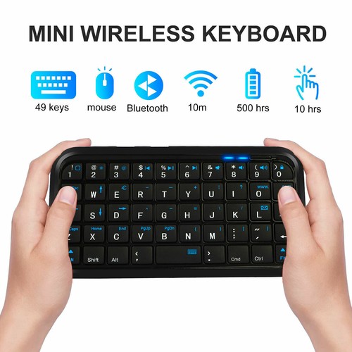 Mini Wireless Bluetooth 3.0 Keyboard LED Keypad USB Charging for PC TV Android - Picture 6 of 7