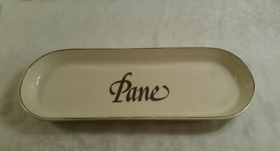Vintage McCoy Pottery Pane Bread Breadstick Dish Tray Rustic Italian Tan 0658