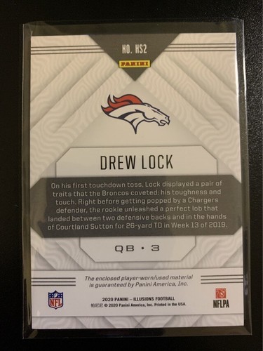 Panini Illusions 2020 Highlight Swatches #2 Drew Lock Broncos - Imagen 2 de 2