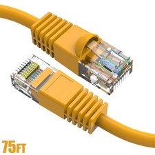 75FT Cat6 RJ45 Ethernet LAN Network UTP Patch Cable Copper Gold 24AWG Yellow