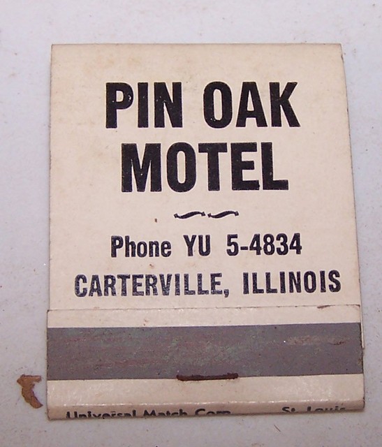 Vintage PIN OAK MOTEL Matchbook CARTERVILLE ILLINOIS eBay