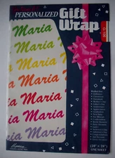 MARIA name vintage gift wrapping paper sheet 20" by 28"