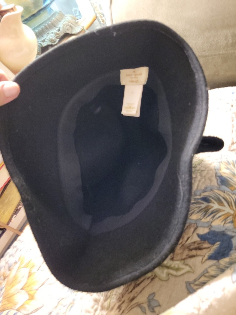 KATE SPADE New York Black 100% Wool Hats Off Bow Cloche Hat Retro Flapper Style Kate spade cloche wool - Gem main image 2