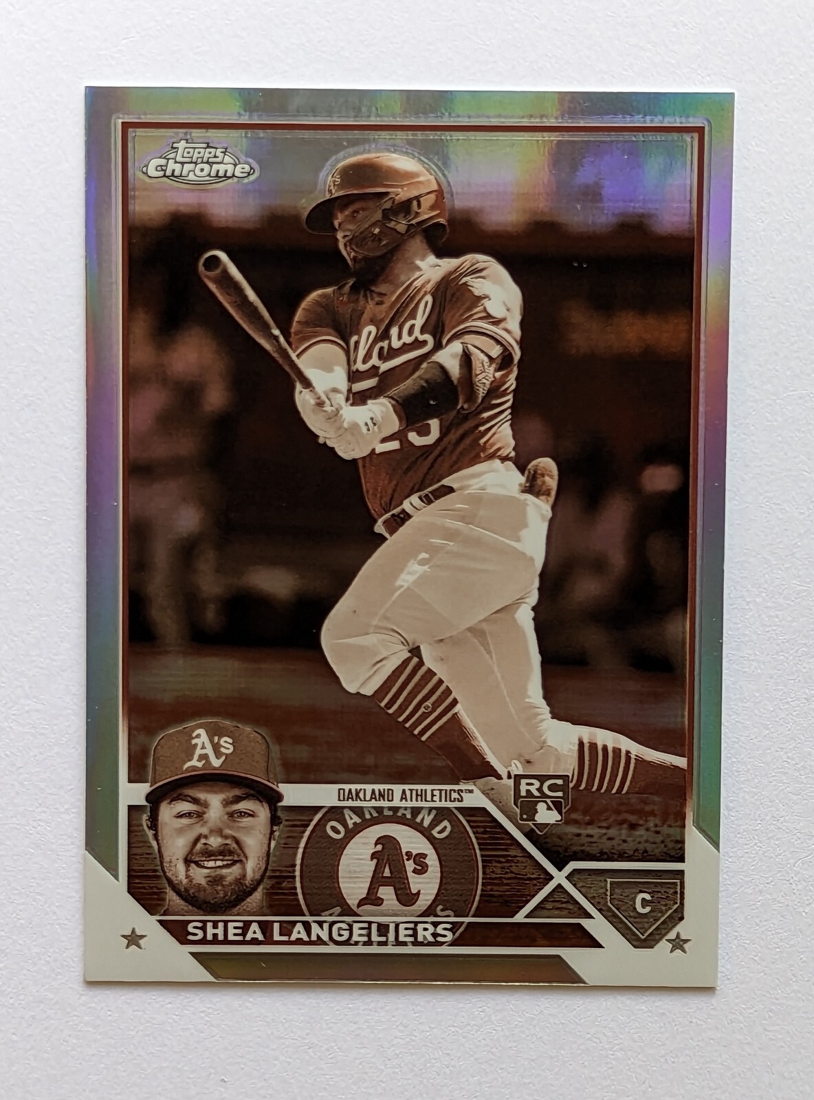 2023 Topps Chrome Shea Langeliers Sepia Refractor #175 Rookie Card (RC) - A's
