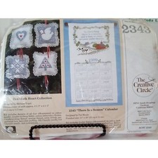 The Creative Circle 2343 Folk Heart Collection Candlewicking Kit New 1988