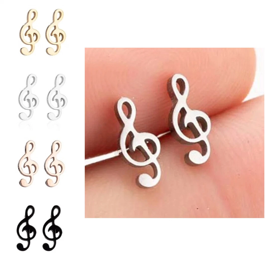 Orecchini URONE Con Note Musicali E Zampa - Argento 925 - Regalo Per Amanti Della Musica - 3