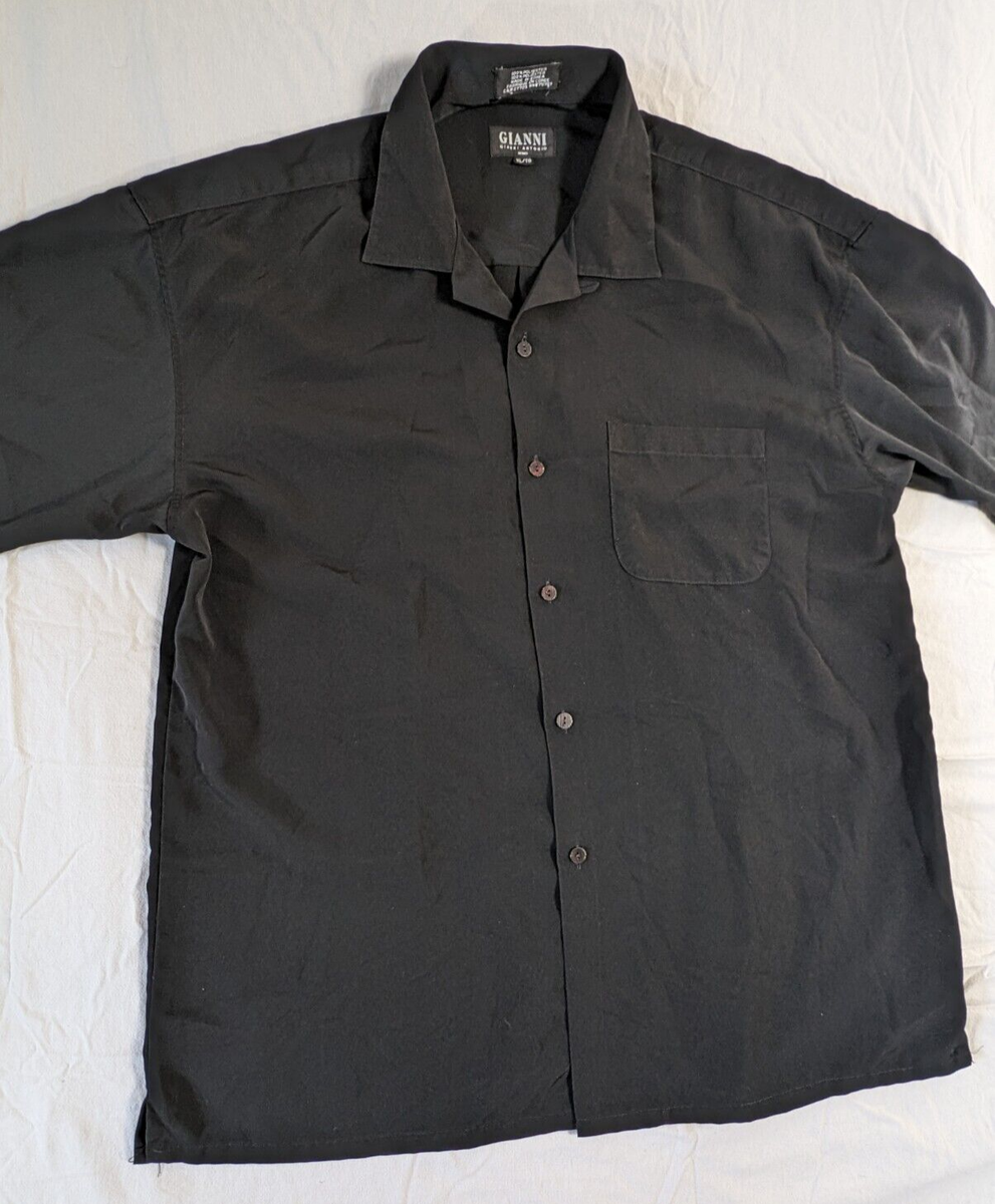 GIANNI ANTONIO MEN'S BUTTON UP FRONT XL COLLAR SHORT SLEEVE