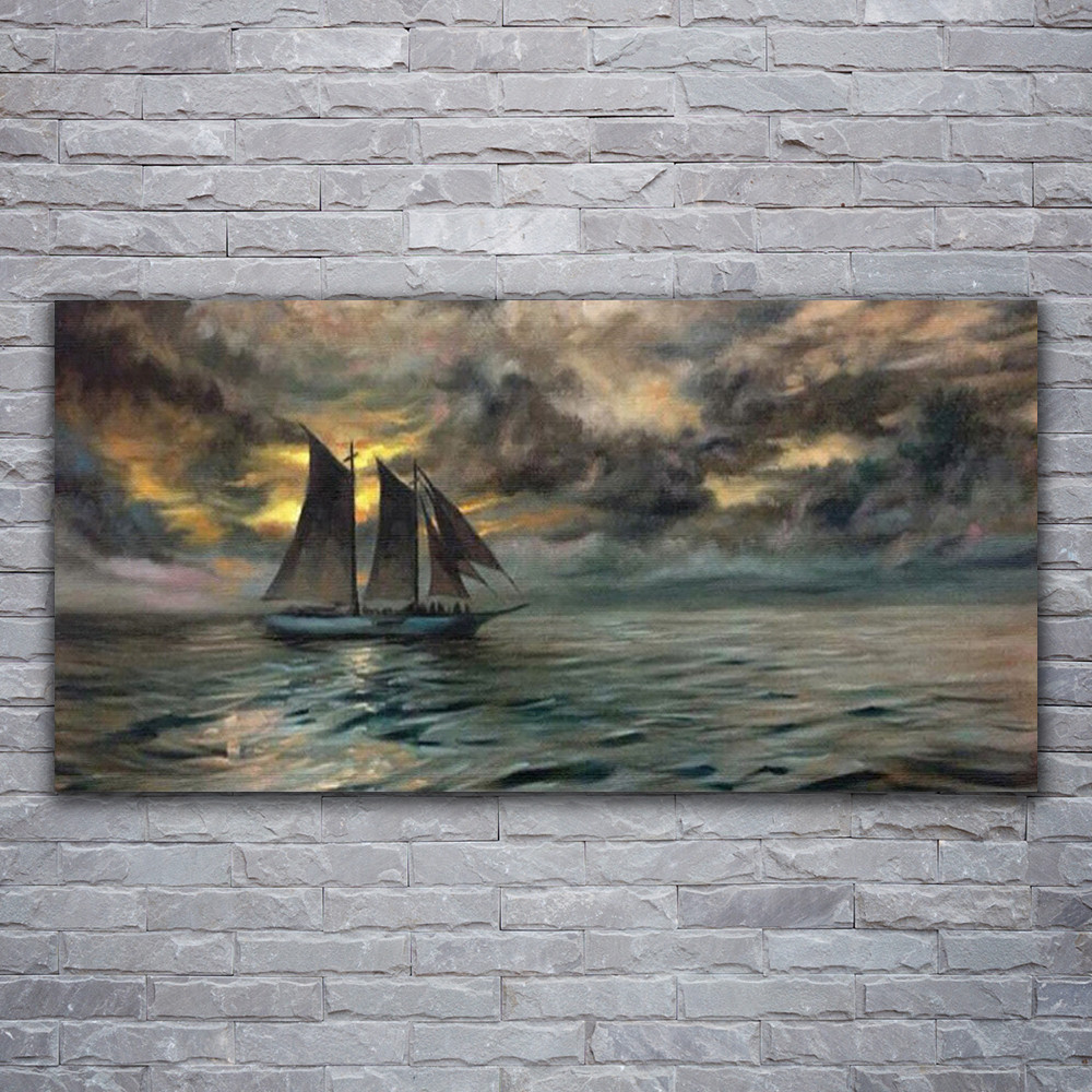 Bateau et mer tableau panoramique pour illuminer une pièce sombre