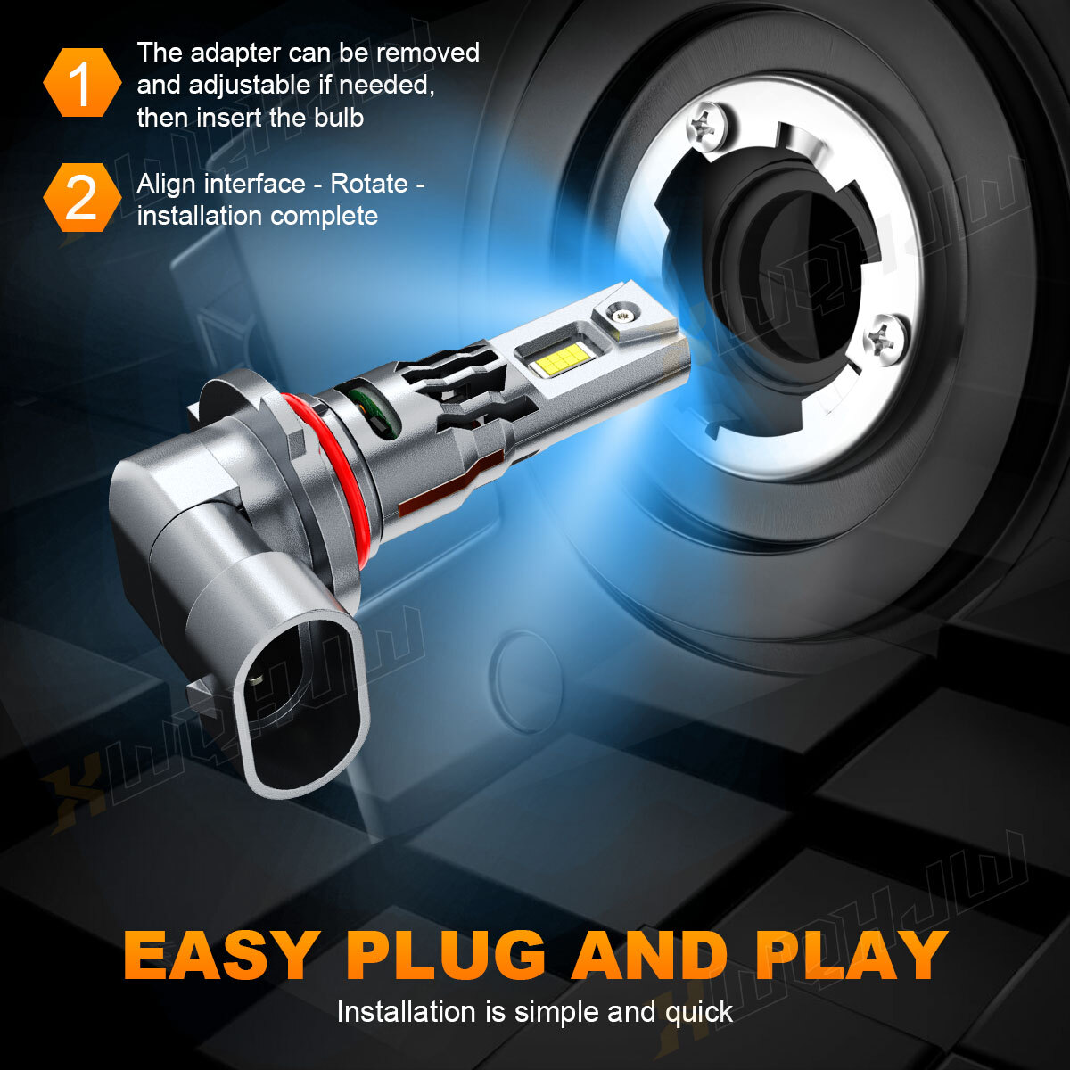 kuu♡ XWQHJW ZX9 9005 HB3 LED Headlight 2-Bulbs Kit 6000K CSP