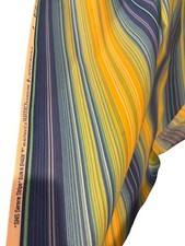 6 YD WAVERLY IN OUTDOOR SUN N SHADE SERENE STRIPE UPHOLSTERY FABRIC Blue Yellow