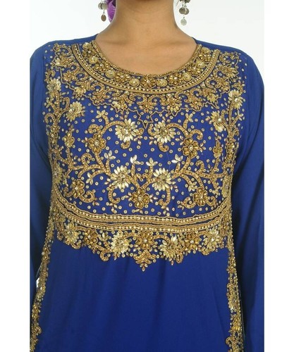 Blaues islamisches arabisches Kaftan Kleid für Hochzeitskleid Partykleidung Kleid - Bild 2 von 6