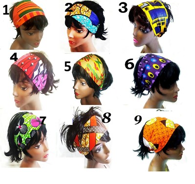 African Fabric Ankara Kente Print Women's Hair Band Headband 