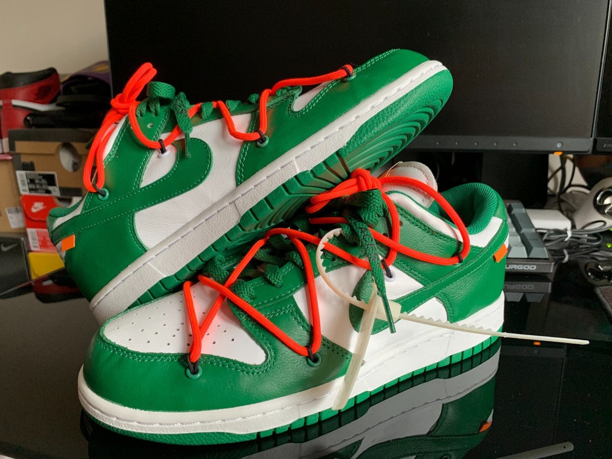 Nike Dunk Low x OFF-WHITE Pine Green UK 7.5 US 8.5 Lot 50 Navy Red 