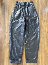 ZARA Women's Black Faux Leather High Waisted Pants Size XS