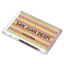 FRIDGE MAGNET - San Juan Despi - Catalonia, Spain - Catalan Flag