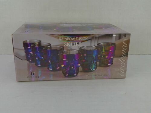 Circleware Rainbow Fusion 1.7 oz Skull Shot Glass 6 Piece Set - Picture 8 of 8