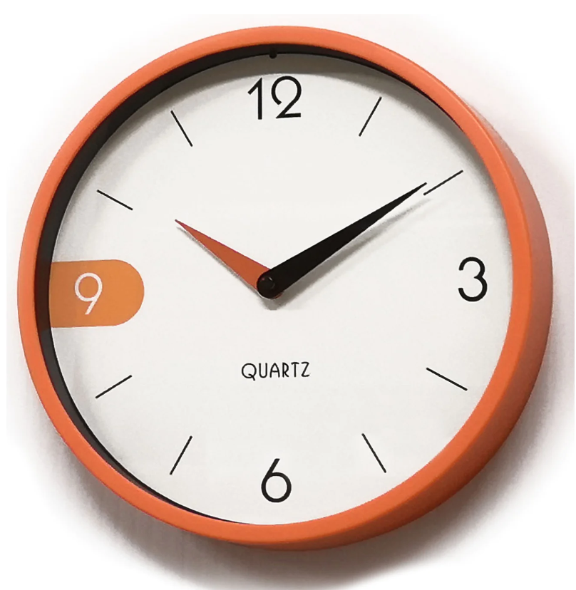 Mnsruu Orologio Da Parete Rotondo Con Dalia – Silenzioso, Acrilico, 24 Cm – Arancione E Grigio, Per Soggiorno E Camera Da Letto