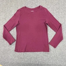 Time And Tru Shirt Womens Large Knit Long Sleeve Stretch Maroon