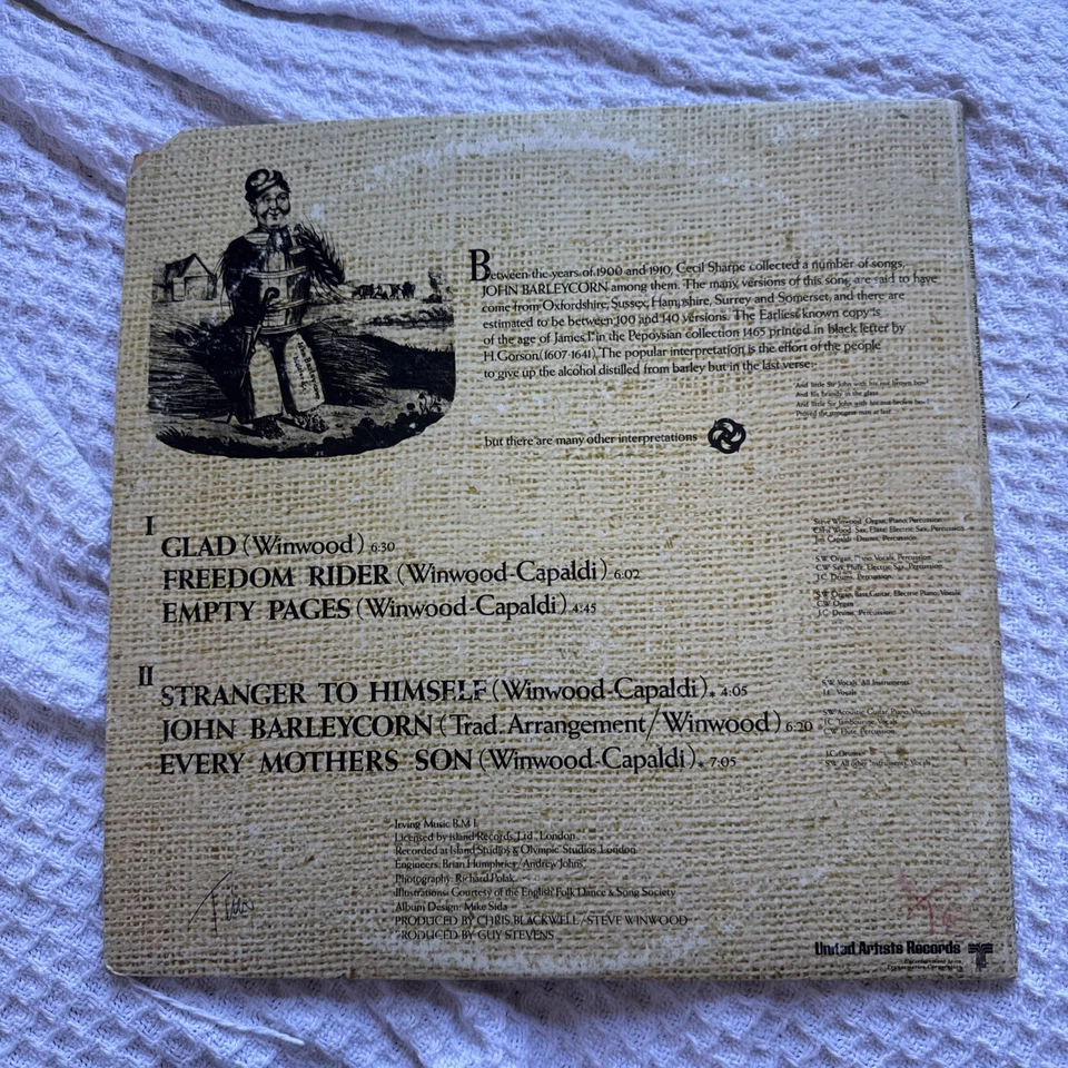 TRAFFIC John Barleycorn Must Die LP Vinyl Record United Artists UAS5504 EX/EX - Image 2 of 4