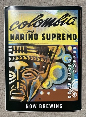 Starbucks Store Sticker Columbia Narino Supremo Blend -  9 x7 
