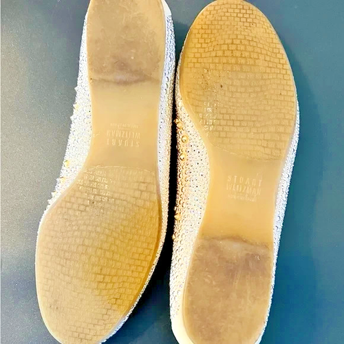 STUART WEITZMAN MUJER NUBEADS TACHONADOS BALLET PLANOS GAMUZA TOSTADA EE. UU. TALLA 7,5 M - Imagen 7 de 9