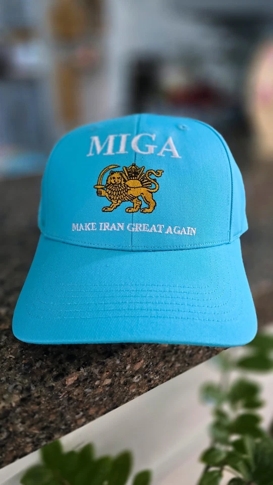 gorra MAKE IRÁN GREAT AGAIN, MIGA, IRÁN, ROJO, TURQUESA, NEGRO, BLANCO Foto 4 de 4
