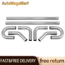 2 INCH Custom Exhaust Tubing Mandrel Bend Pipe Straight U-Bend 90° Kit 8PCS