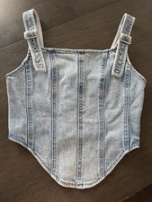 Light Wash Denim Corset Top Size XXS