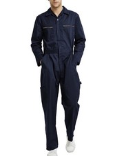 Toptie Coverall Men Size XL Navy Long Sleeve Mechanic Worker Uniform Jumpsuits