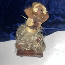 Antique Mechanical Wind Up Dancing Hawaiian Rubber Doll