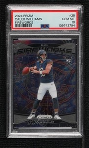 2024 Panini Prizm Fireworks Caleb Williams #25 PSA 10 GEM MT Rookie RC