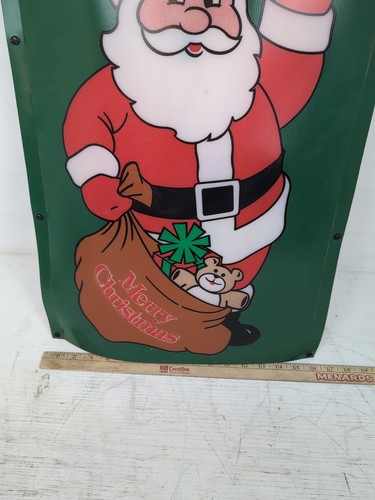Vintage farbige hängende Weihnachtsmann/Weihnachtslicht Deko - funktioniert!! 24" x 16" - Bild 6 von 6