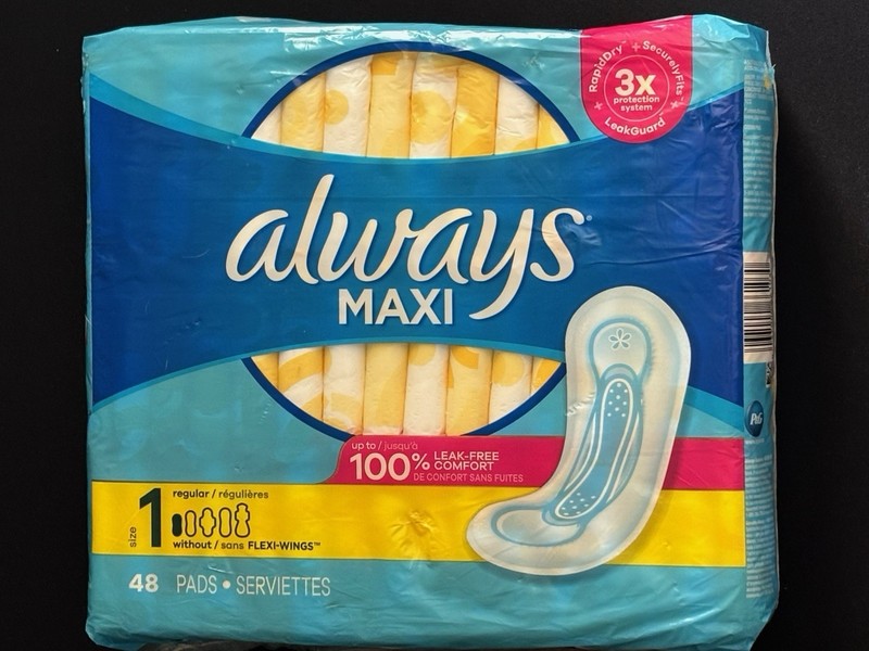 Always Maxi Pads without Wings Size 1 Regular Absorbency 48 Count Brand New