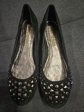 Buffalo Ballerinas Wildleder schwarz Gr. 39 Nieten