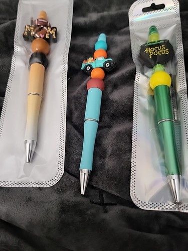 Herbst Thema Perlen Tintenstift Menge 3. Fußball Mama, Pumpkin Truck, Hocus Pocus