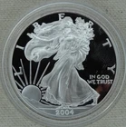 2004-W Proof American Silver Eagle Dollar $1 US Mint Bullion Missing Box & COA