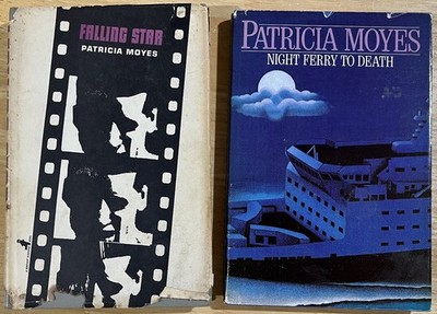 Lot of 2 Patricia Moyes: Falling Star ~ Night Ferry to Death (Henry Tibbett) HC