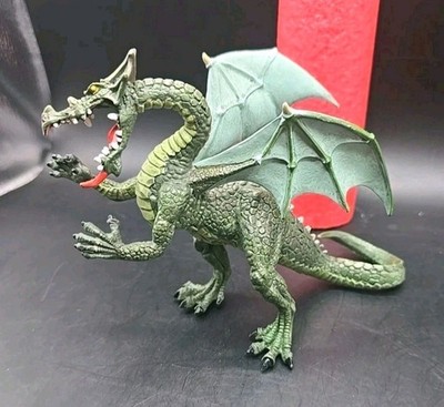 Plastoy Medieval GREEN DRAGON Figure Figurine Toy 7.5''