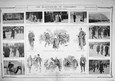 Original Old Antique Print 1906 House Commons Cecil Carson Harcourt Billington