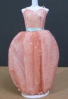 Vintage 1989 Peach and Pretty Barbie Doll short silver Dress #4870 Original 80s