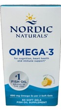Nordic Naturals Omega-3 60 Soft Gels Lemon Taste Ex 03/29