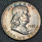 1953 Franklin Silver Half Dollar 50C - TONER! - Old Glory C&C Weekly 1c Auction!