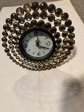 Vintage Young Town Jeweled Free Standing Clock 9.5 In. Diameter Tested!!!