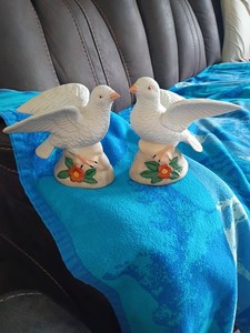 Set Of Two Porcelain Doves